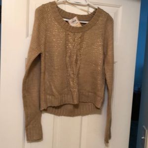 NWT - Mudd Tan Crop Sweater - Women’s Large